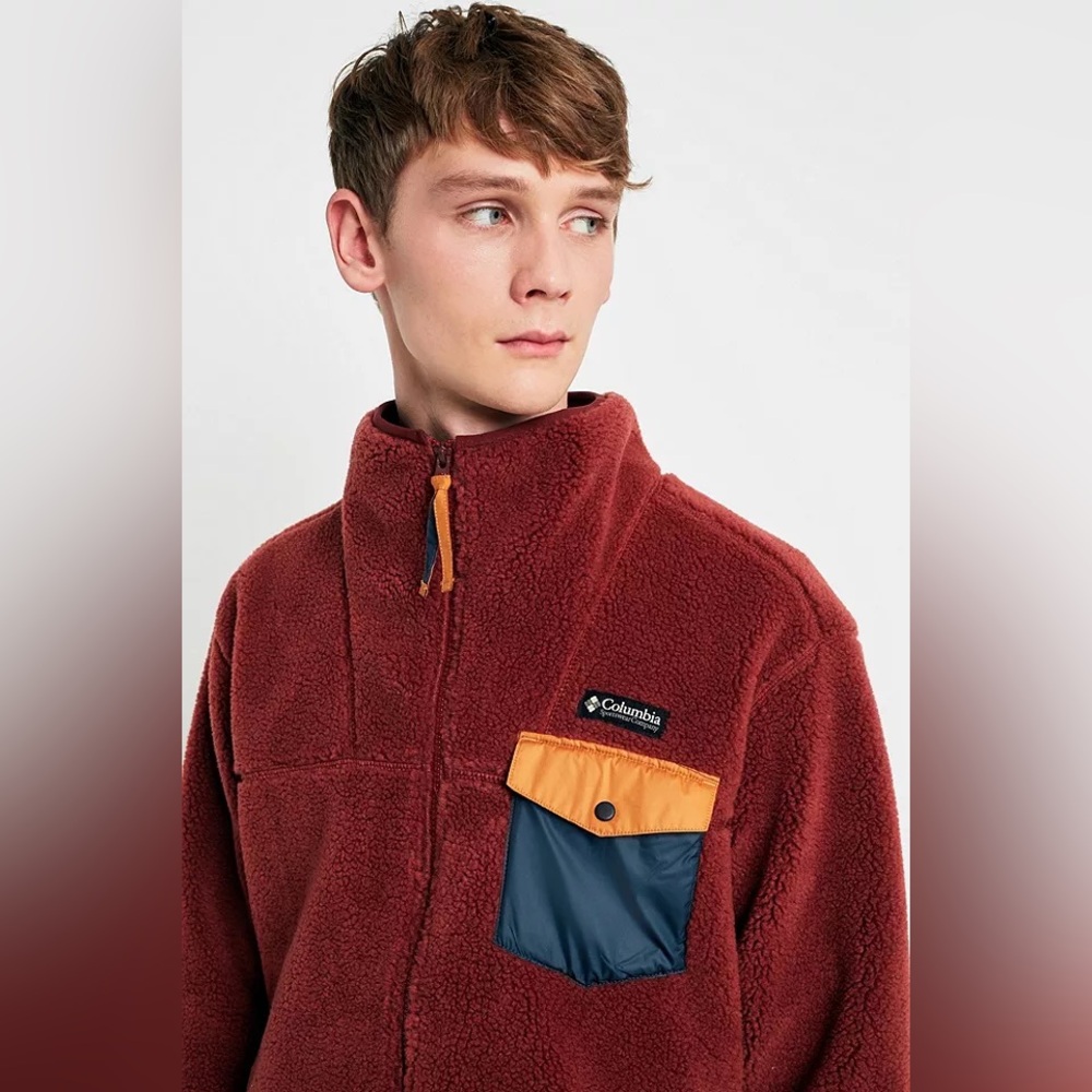 Columbia Mount Taber Fleece Jacket in Deep Rust | Unisex | Size XS